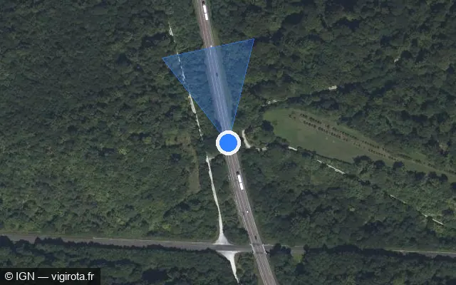 Vue satellite de l'emplacement du radar tourelle à Chatonrupt-Sommermont sur D 520