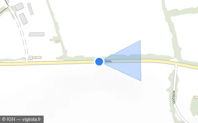 Vue plan de l'emplacement du radar tourelle à Saint-Yvi sur D 765