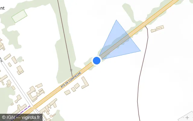 Vue plan de l'emplacement du radar tourelle à Chamant sur Route de Compiègne / D 932a