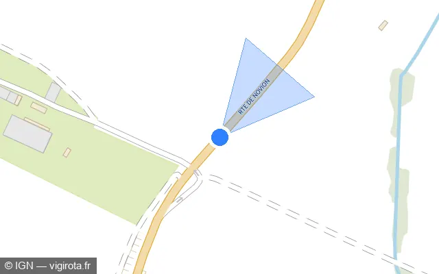 Vue plan de l'emplacement du radar tourelle à Bertoncourt sur D 985