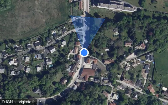 Vue satellite de l'emplacement du radar tourelle à Villers-Allerand sur Route Nationale / D 951