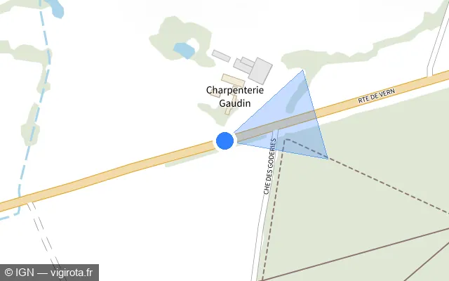 Vue plan de l'emplacement du radar tourelle à Le Lion-d'Angers sur D 770