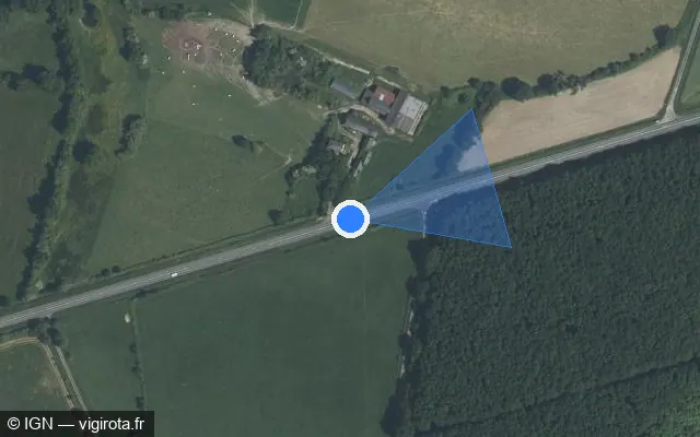 Vue satellite de l'emplacement du radar tourelle à Le Lion-d'Angers sur D 770