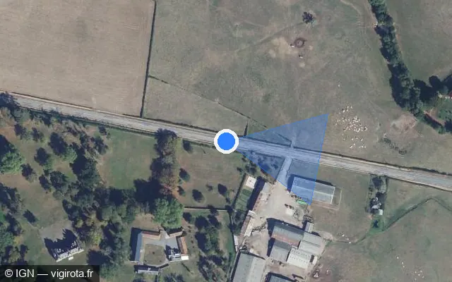 Vue satellite de l'emplacement du radar tourelle à Sougy-sur-Loire sur Route de Genève / D 981