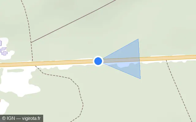 Vue plan de l'emplacement du radar tourelle à Trilport sur D 603
