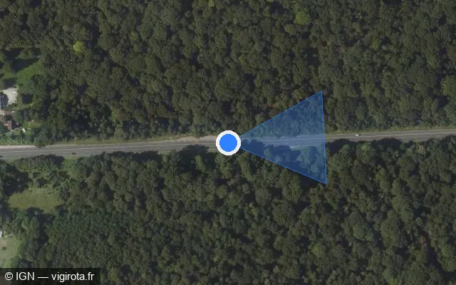 Vue satellite de l'emplacement du radar tourelle à Trilport sur D 603