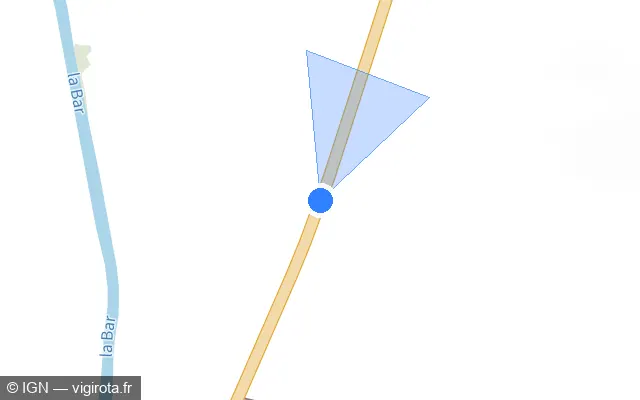 Vue plan de l'emplacement du radar tourelle à Cheveuges sur D 977