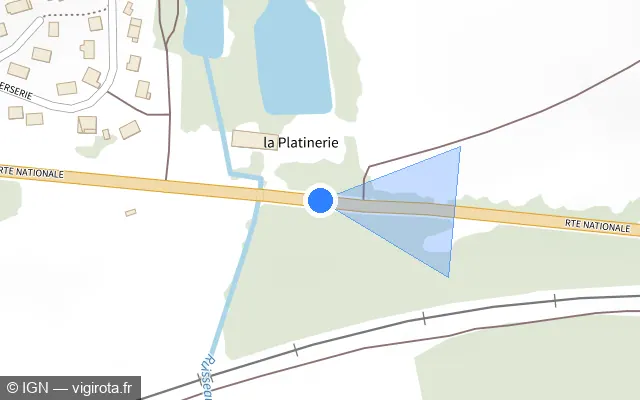 Vue plan de l'emplacement du radar tourelle à Pouru-Saint-Remy sur Route Nationale / D 8043 / E 44