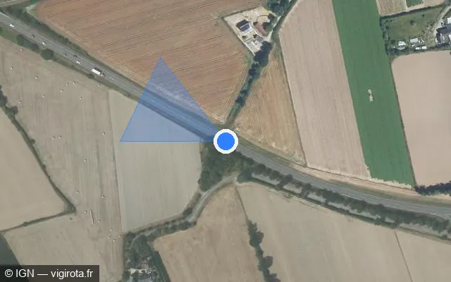 Vue satellite de l'emplacement du radar tourelle à Paimpol sur D 786