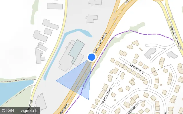 Vue plan de l'emplacement du radar tourelle à Saint-Léger-sous-Cholet sur Boulevard de la Godinière / D 13