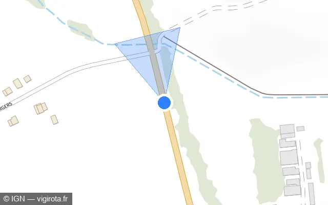 Vue plan de l'emplacement du radar tourelle à Siewiller sur D 1061