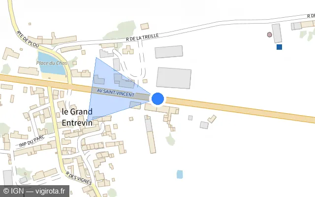 Vue plan de l'emplacement du radar tourelle à Civray sur Avenue Saint-Vincent / N 151