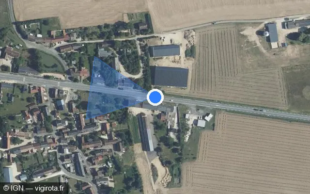 Vue satellite de l'emplacement du radar tourelle à Civray sur Avenue Saint-Vincent / N 151
