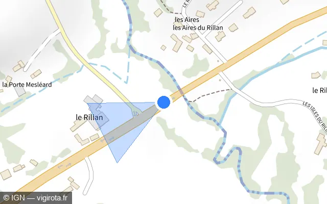 Vue plan de l'emplacement du radar tourelle à Plaintel sur D 790