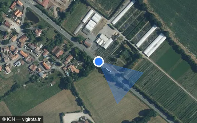 Vue satellite de l'emplacement du radar tourelle à Chavagnes-en-Paillers sur D 137