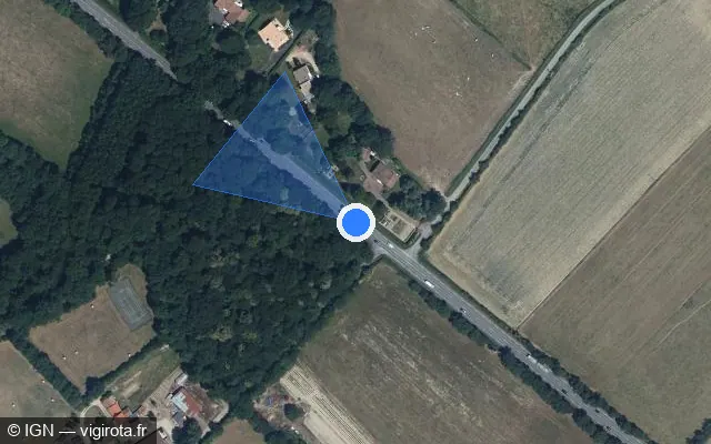 Vue satellite de l'emplacement du radar tourelle à Rives de l'Yon sur Route de la Roche-Sur-Yon / D 746