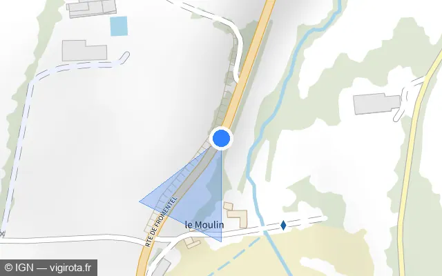 Vue plan de l'emplacement du radar tourelle à Giel-Courteilles sur Route de Fromentel / D 909