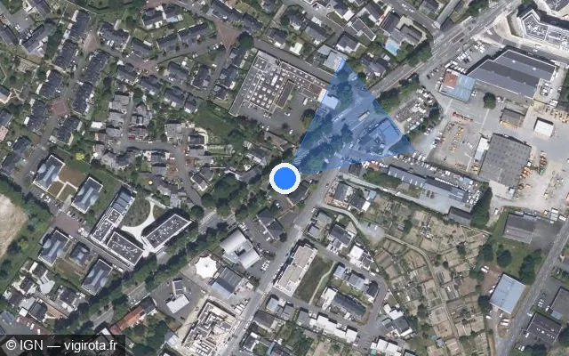 Vue satellite de l'emplacement du radar tourelle à Saint-Barthélemy-d'Anjou sur Avenue Victor Châtenay