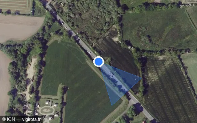 Vue satellite de l'emplacement du radar tourelle à Saint-Pair-sur-Mer sur D 673