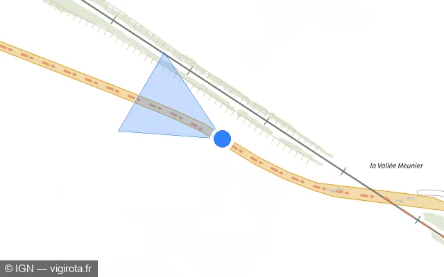 Vue plan de l'emplacement du radar tourelle à Bengy-sur-Craon sur D 976