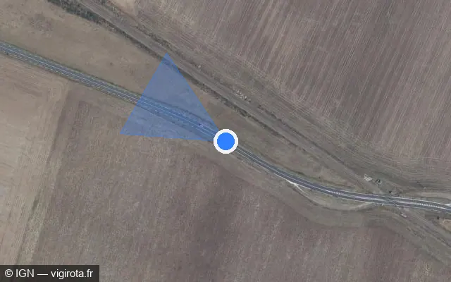 Vue satellite de l'emplacement du radar tourelle à Bengy-sur-Craon sur D 976