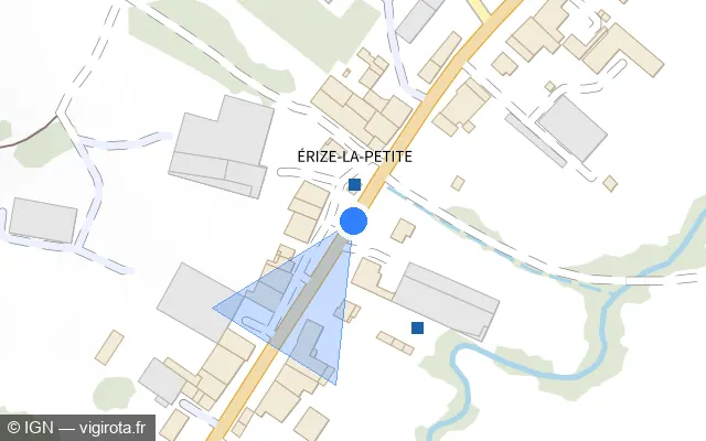 Vue plan de l'emplacement du radar tourelle à Érize-la-Petite sur Voie Sacrée / D 1916