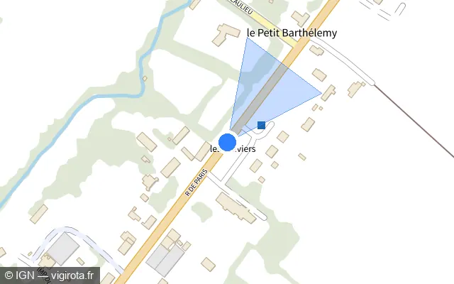 Vue plan de l'emplacement du radar tourelle à Charencey sur Rue de Paris / N 12