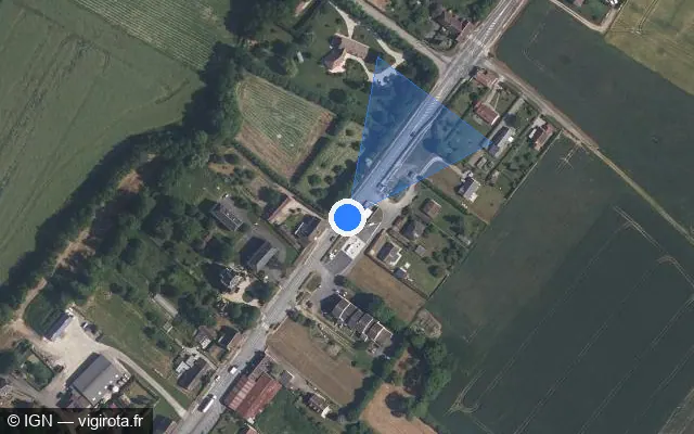 Vue satellite de l'emplacement du radar tourelle à Charencey sur Rue de Paris / N 12