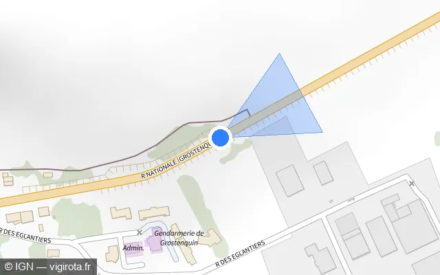 Vue plan de l'emplacement du radar tourelle à Grostenquin sur D 674