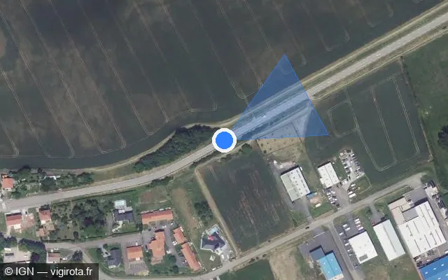 Vue satellite de l'emplacement du radar tourelle à Grostenquin sur D 674