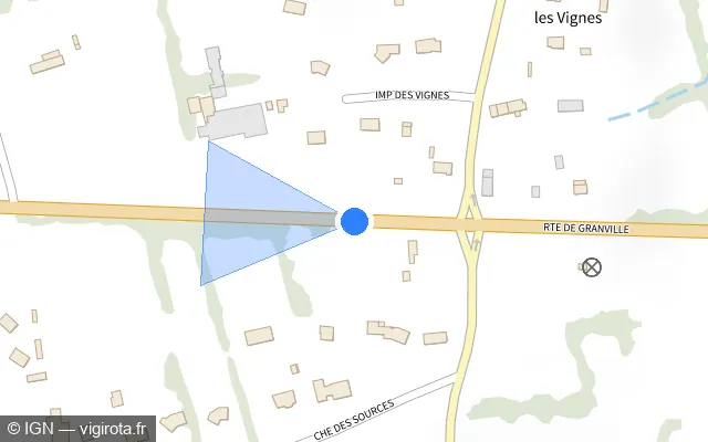 Vue plan de l'emplacement du radar tourelle à Noues de Sienne sur Route de Granville / D 524