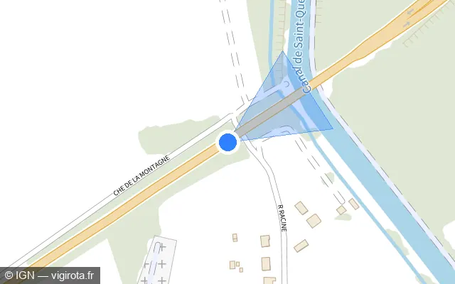 Vue plan de l'emplacement du radar tourelle à Mennessis sur D 1