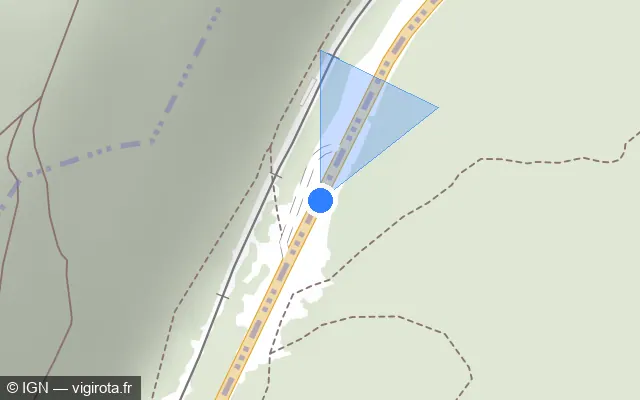 Vue plan de l'emplacement du radar tourelle à Montperreux sur N 57 / E 23