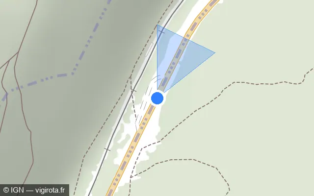Vue plan de l'emplacement du radar tourelle à Montperreux sur N 57 / E 23