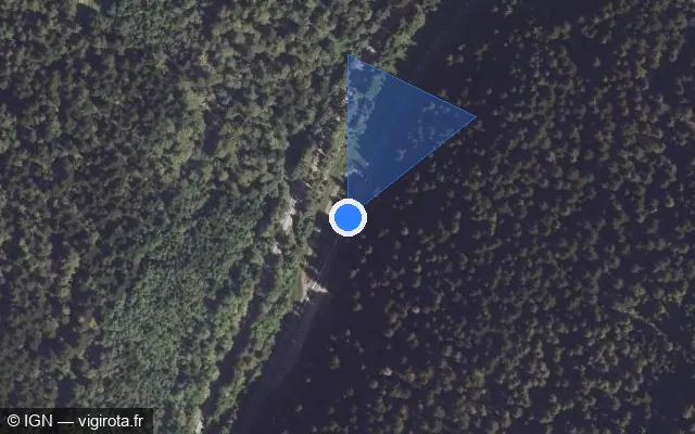 Vue satellite de l'emplacement du radar tourelle à Montperreux sur N 57 / E 23