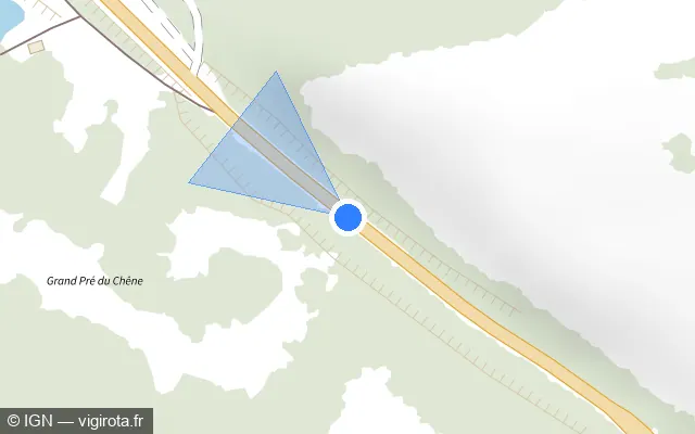 Vue plan de l'emplacement du radar tourelle à Les Bréseux sur D 437