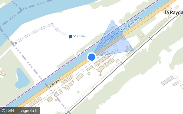 Vue plan de l'emplacement du radar tourelle à Étouvans sur D 126