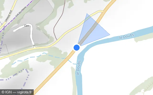 Vue plan de l'emplacement du radar tourelle à Maisons-du-Bois-Lièvremont sur D 437