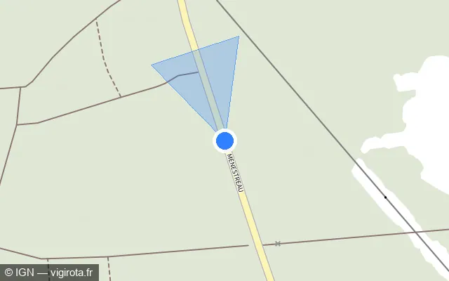 Vue plan de l'emplacement du radar tourelle à Marcilly-en-Villette sur Route de Ménestreau / D 108