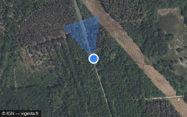 Vue satellite de l'emplacement du radar tourelle à Marcilly-en-Villette sur Route de Ménestreau / D 108