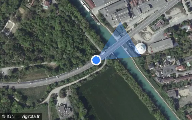 Vue satellite de l'emplacement du radar tourelle à Châlons-en-Champagne sur Pénétrante Urbaine / D 3