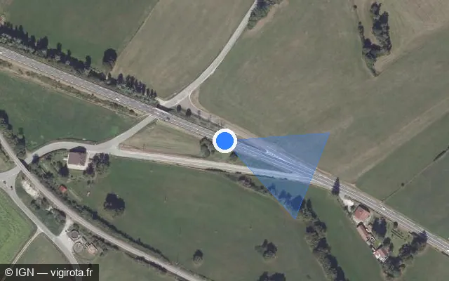 Vue satellite de l'emplacement du radar tourelle à Épenoy sur Route des Microtechniques / D 461