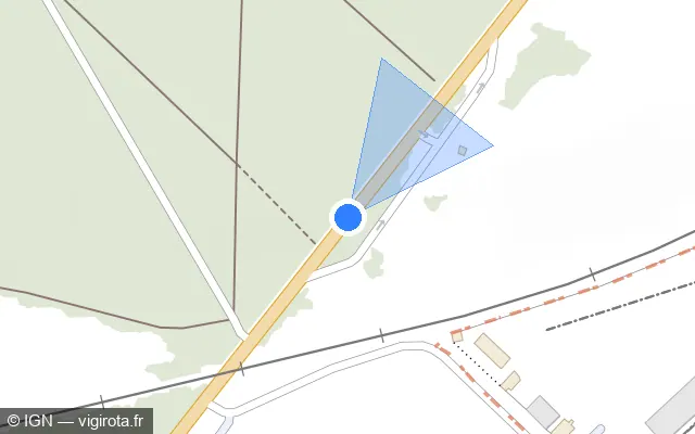 Vue plan de l'emplacement du radar tourelle à Monnaie sur D 910