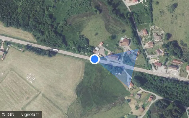 Vue satellite de l'emplacement du radar tourelle à Liézey sur Route d'Épinal / D 417