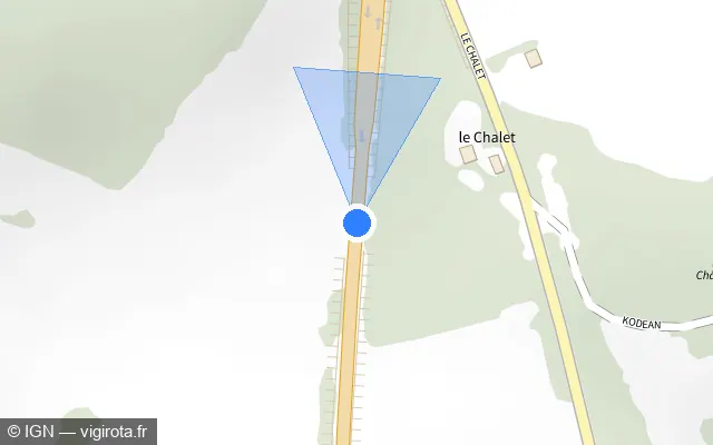 Vue plan de l'emplacement du radar tourelle à Luitré-Dompierre sur D 178