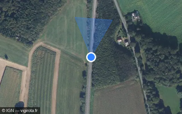 Vue satellite de l'emplacement du radar tourelle à Luitré-Dompierre sur D 178