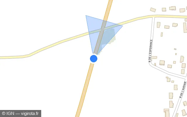 Vue plan de l'emplacement du radar tourelle à Chartainvilliers sur D 906