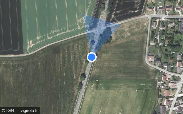 Vue satellite de l'emplacement du radar tourelle à Chartainvilliers sur D 906