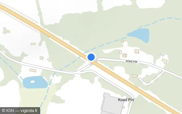 Vue plan de l'emplacement du radar tourelle à Rostrenen