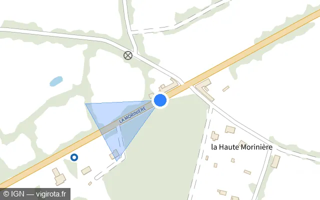 Vue plan de l'emplacement du radar tourelle à La Ferrière sur D 160